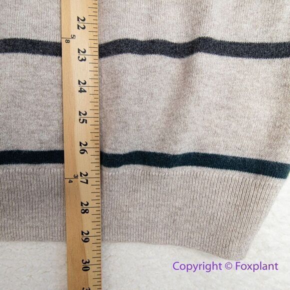NEW J. Crew men's Cashmere sweater in stripe, Hthr Birch Multi Stripe,‎ XL - Picture 11 of 16